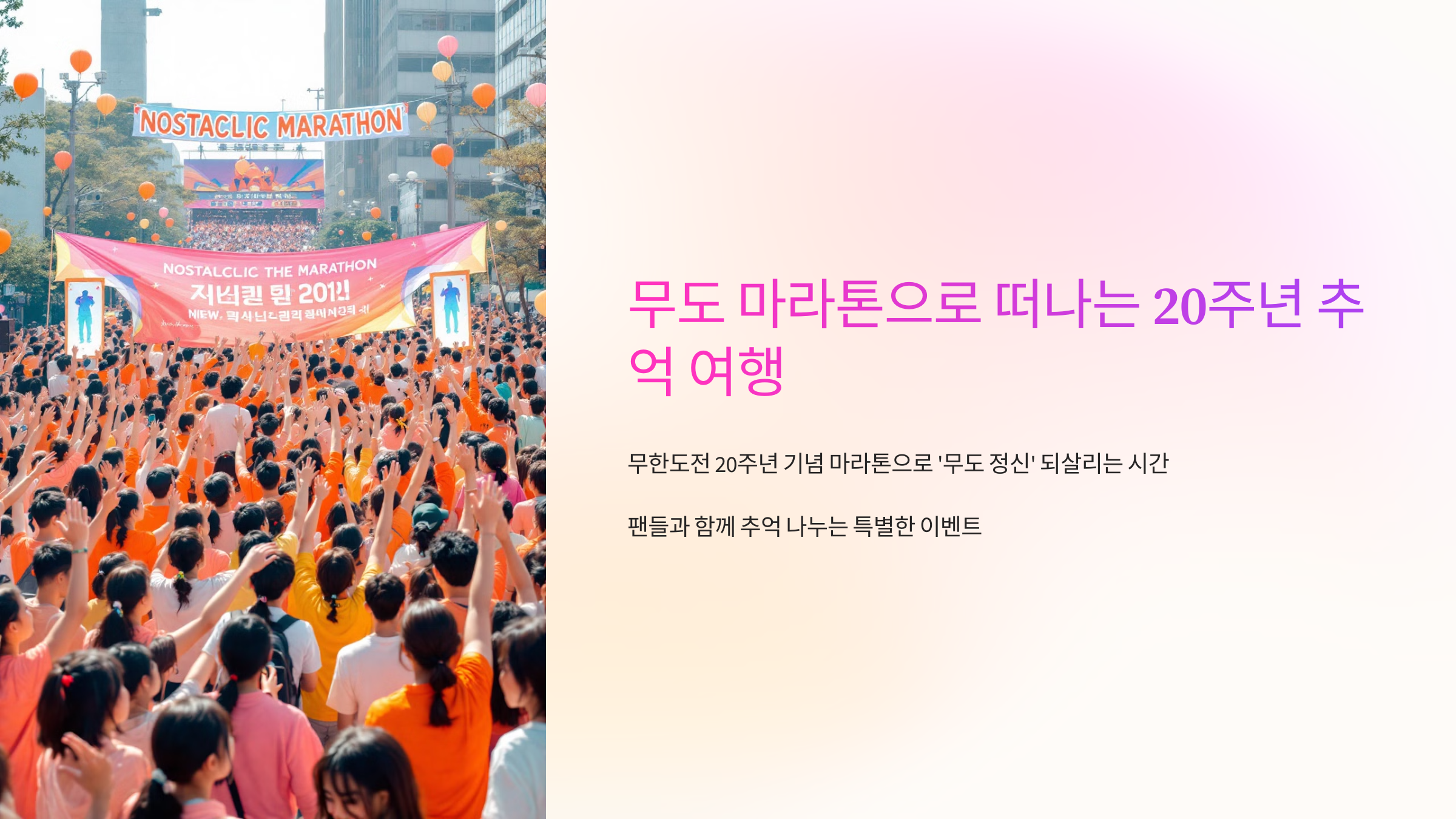 무도 마라톤으로 떠나는 20주년 추억 여행
