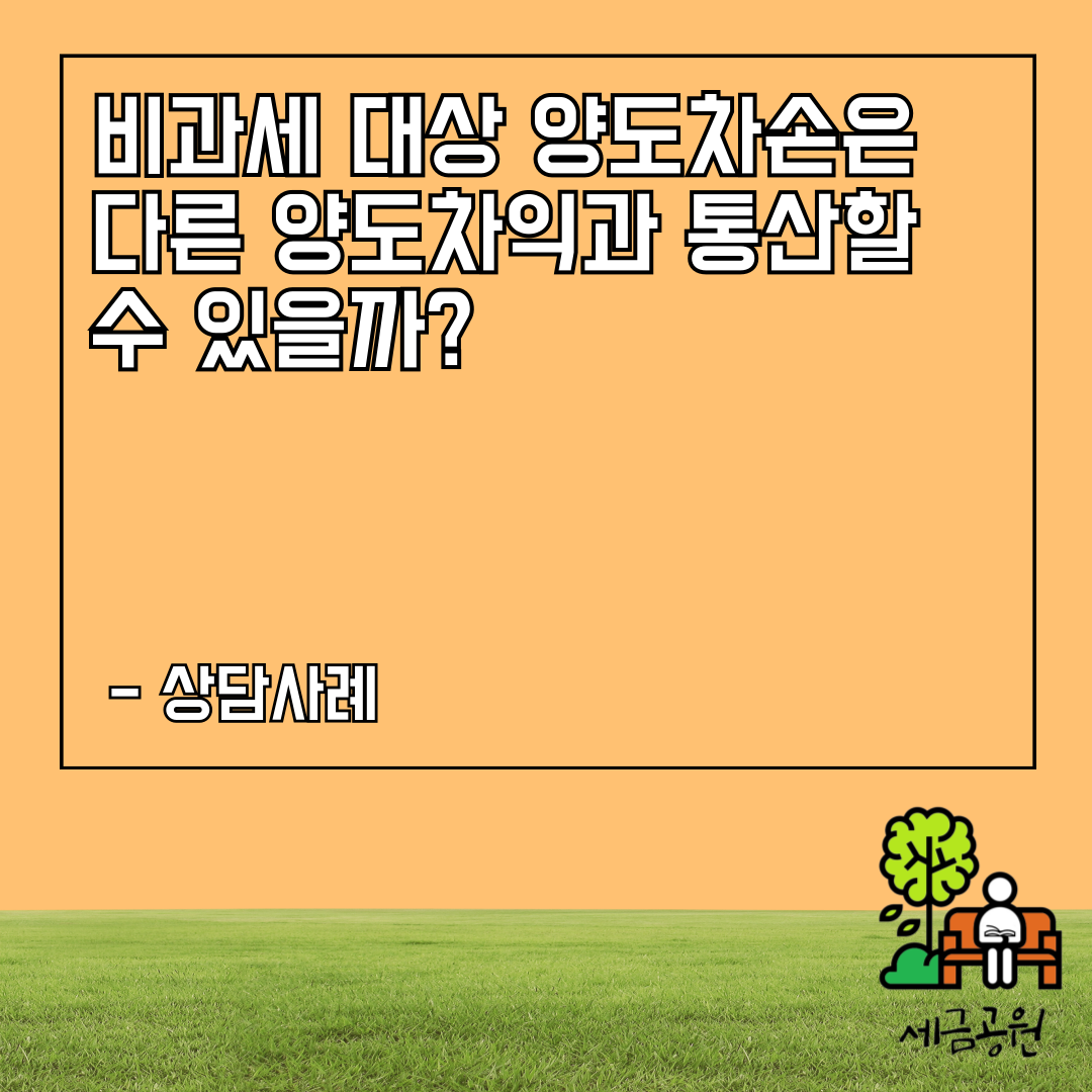 비과세 대상 양도차손