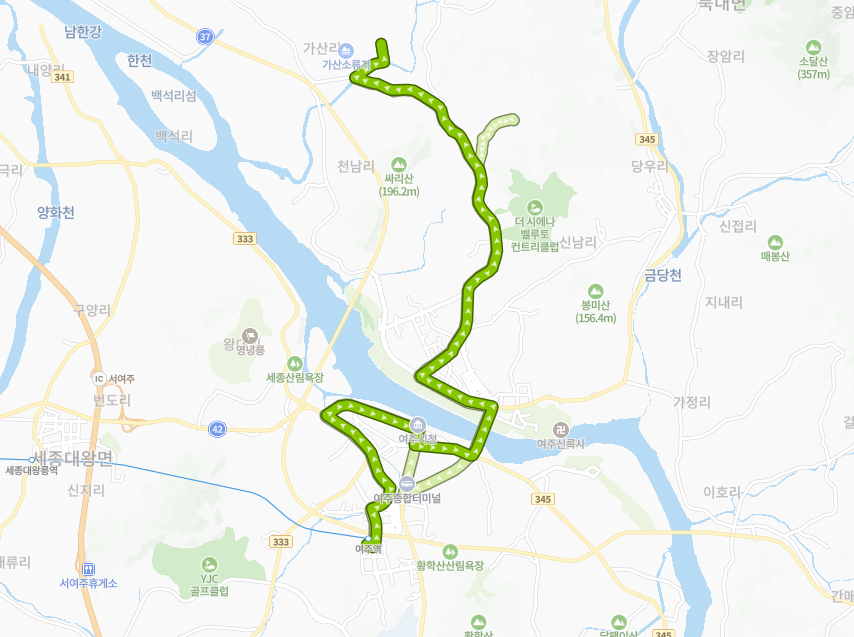 여주-974번-버스-노선-지도