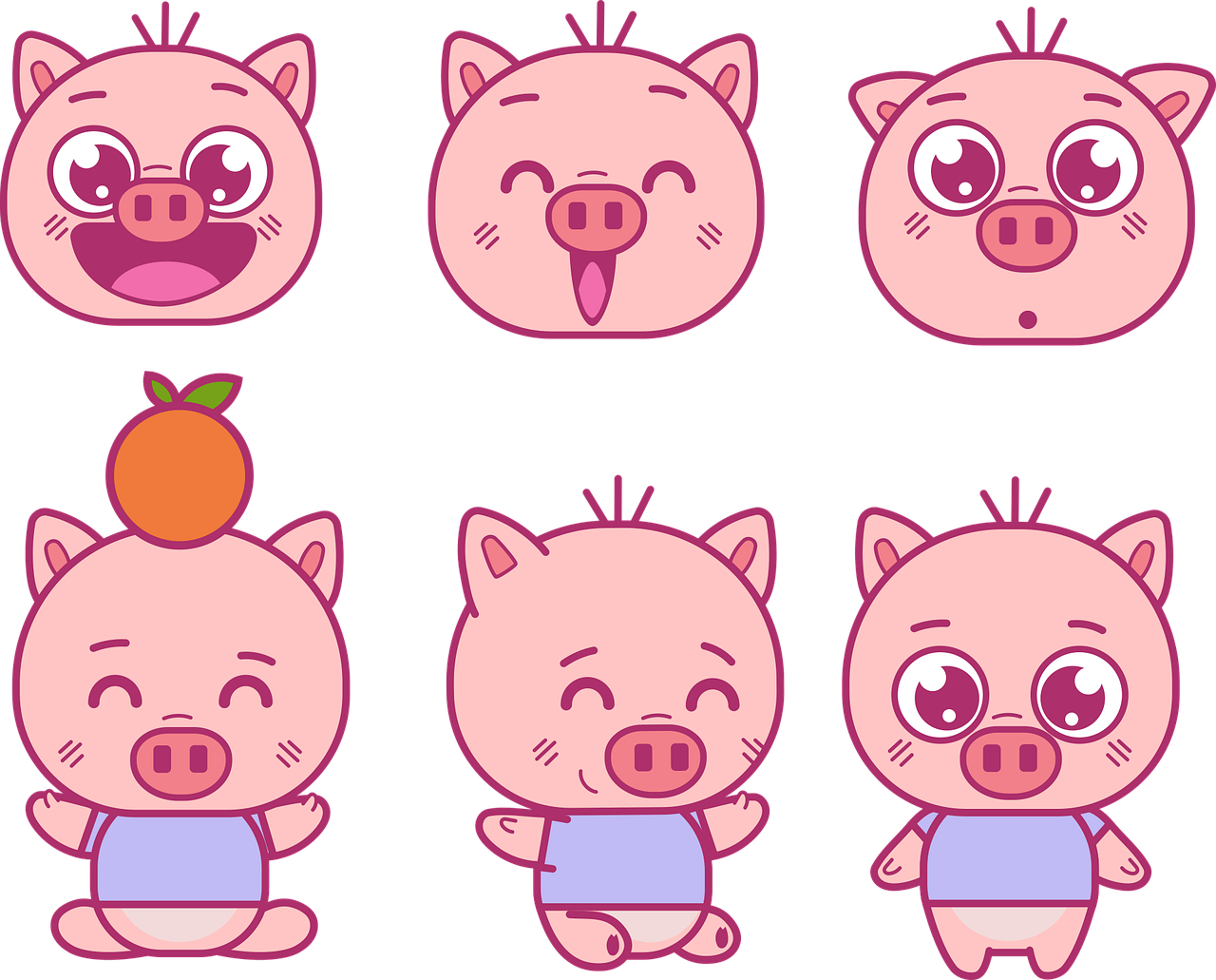 귀여운 돼지 모습 이미지