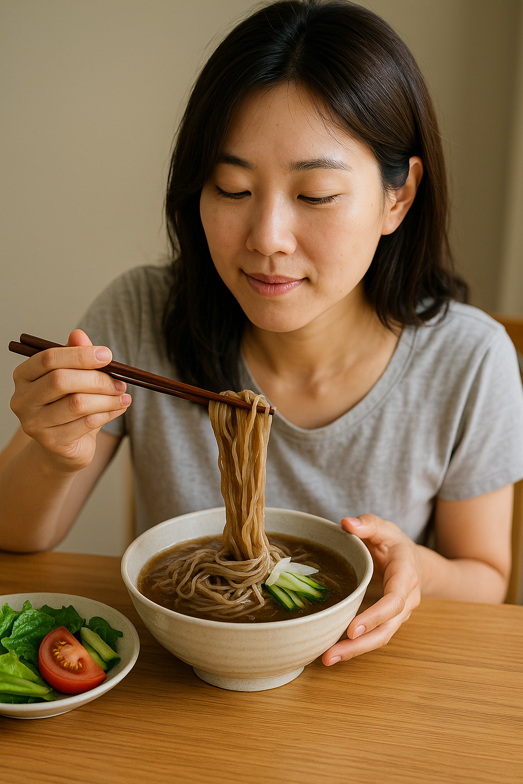 여름철 메밀국수 한 상 장면