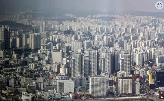 서울시내 아파트 전경 항공사진