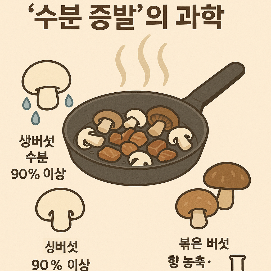 버섯을 볶을때 향이 강해지는 수분증발의 과학