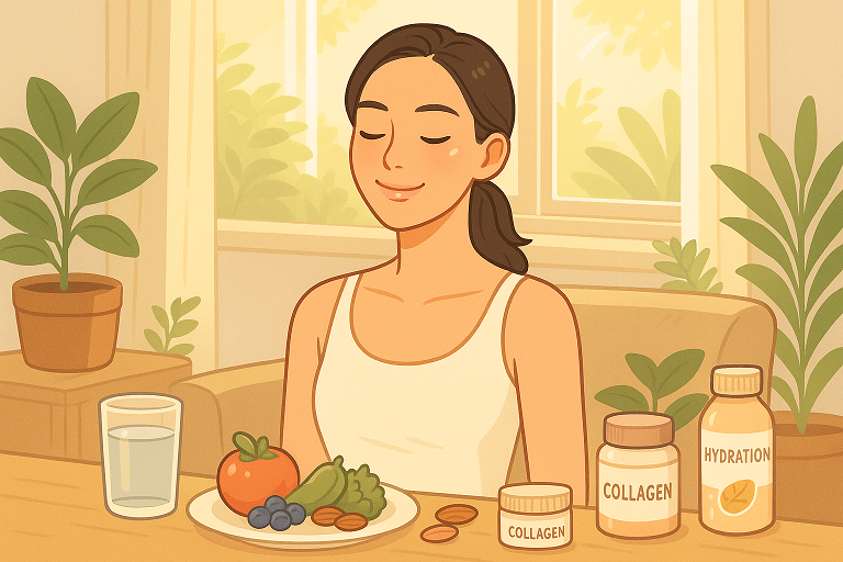 금주가 피부 노화에 미치는 영향 (콜라겐, 산화 스트레스, 수분) 이미지