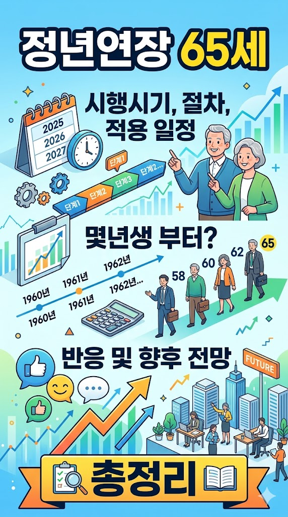 정년연장 65세 시행 시기, 절차, 적용 일정 및 몇년생부터 혜택을 볼까? (반응 및 향후 전망 총정리)