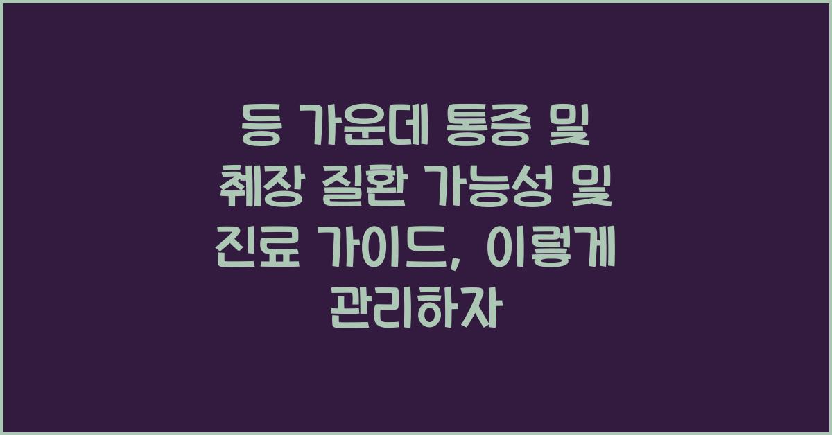 등 가운데 통증및 췌장 질환 가능성 및 진료 가이드