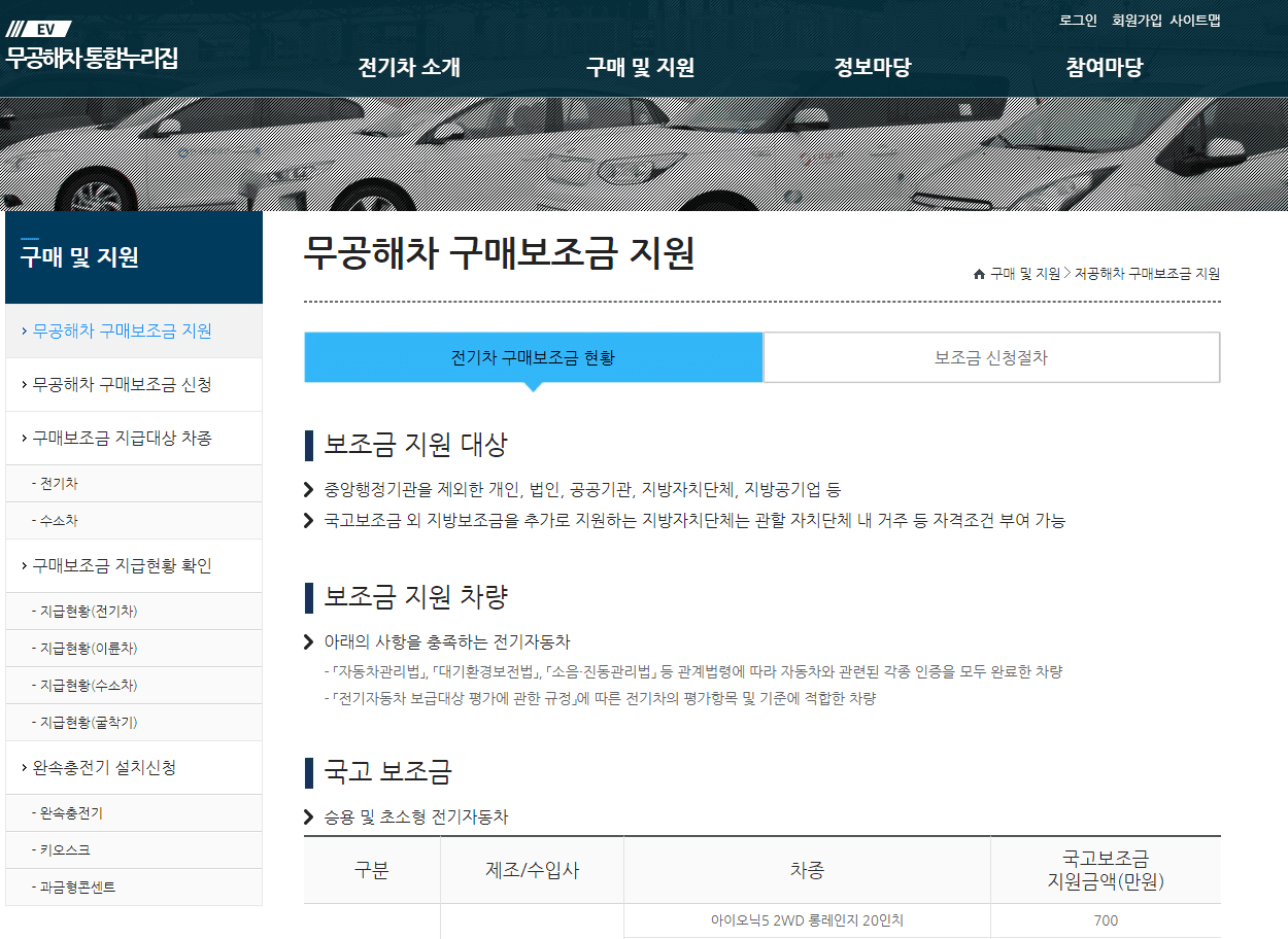 전기차, 수소차 구매보조금 지원 안내