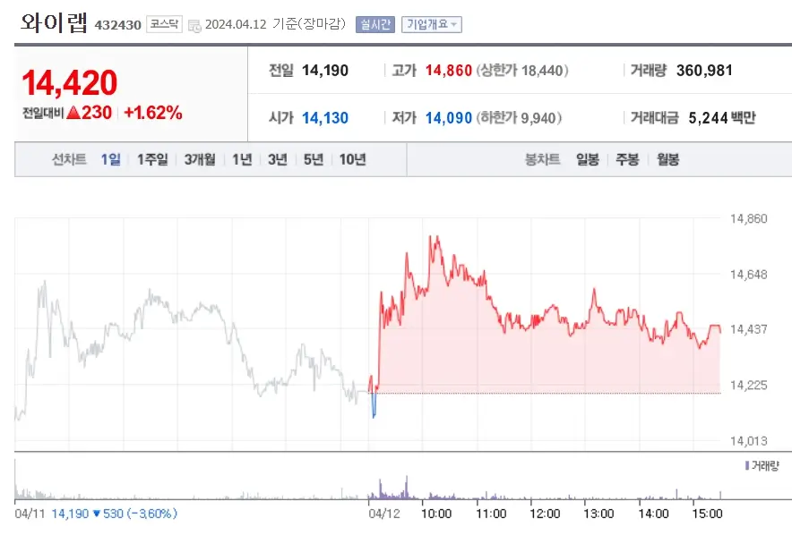 와이랩 주가분석 전망 투자전략