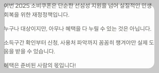 2025 전국민지원금 민생회복 소비쿠폰 소득구간 - 혜택 준비