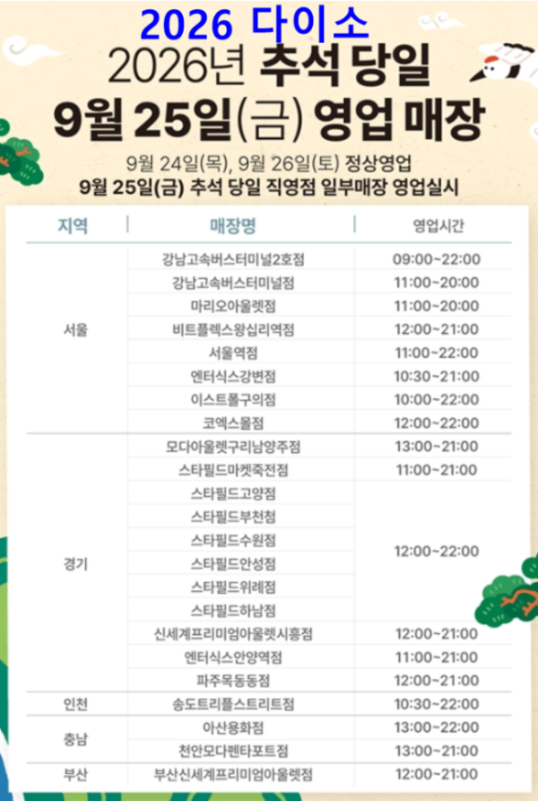 다이소추석