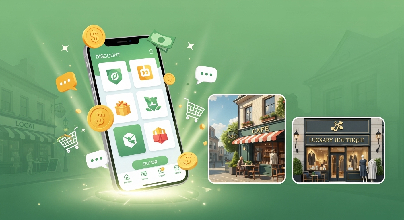 ์ค๋งํธํฐ ํ๋ฉด์ ๋ค์ํ ํ ์ธ ์ฑ ์์ด์ฝ์ด ๋น๋๊ณ , ์ฃผ๋ณ์ ์์ ๊ณผ ๋ช
ํ ๋งค์ฅ์ด ํ๋ฆฟํ๊ฒ ๋ณด์ด๋ ๋ชจ์ต