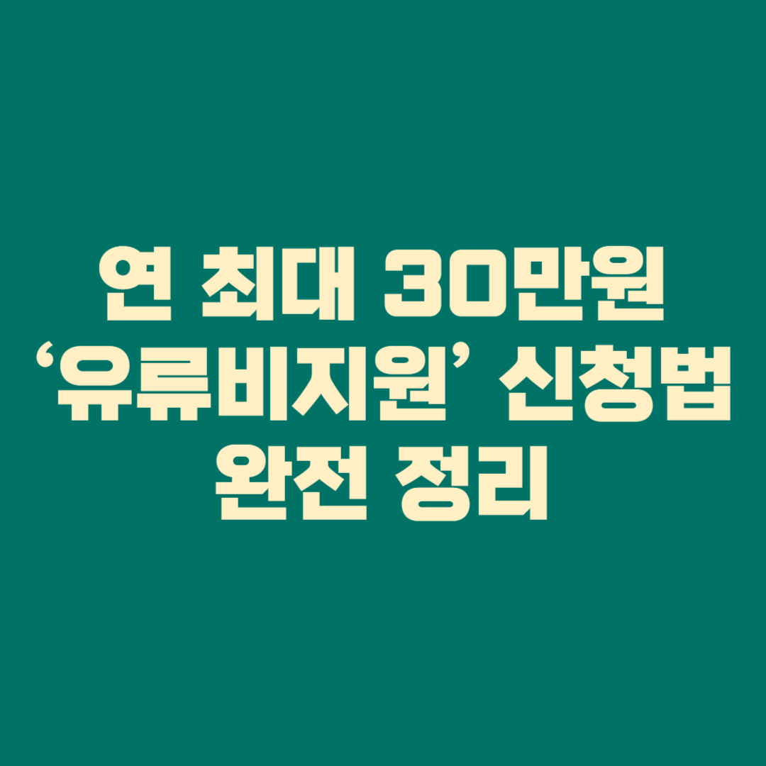 🚗 연 최대 30만원 ‘유류비지원’ 신청법 완전 정리