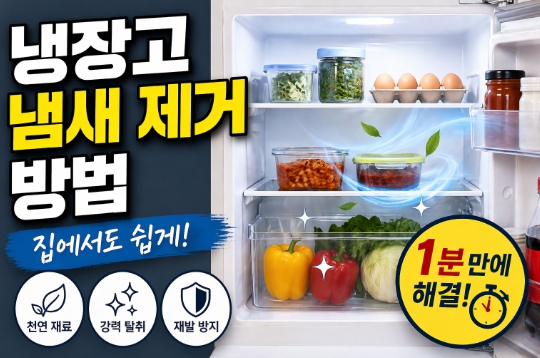 냉장고 냄새 제거 방법 실전 노하우를 설명한 이미지