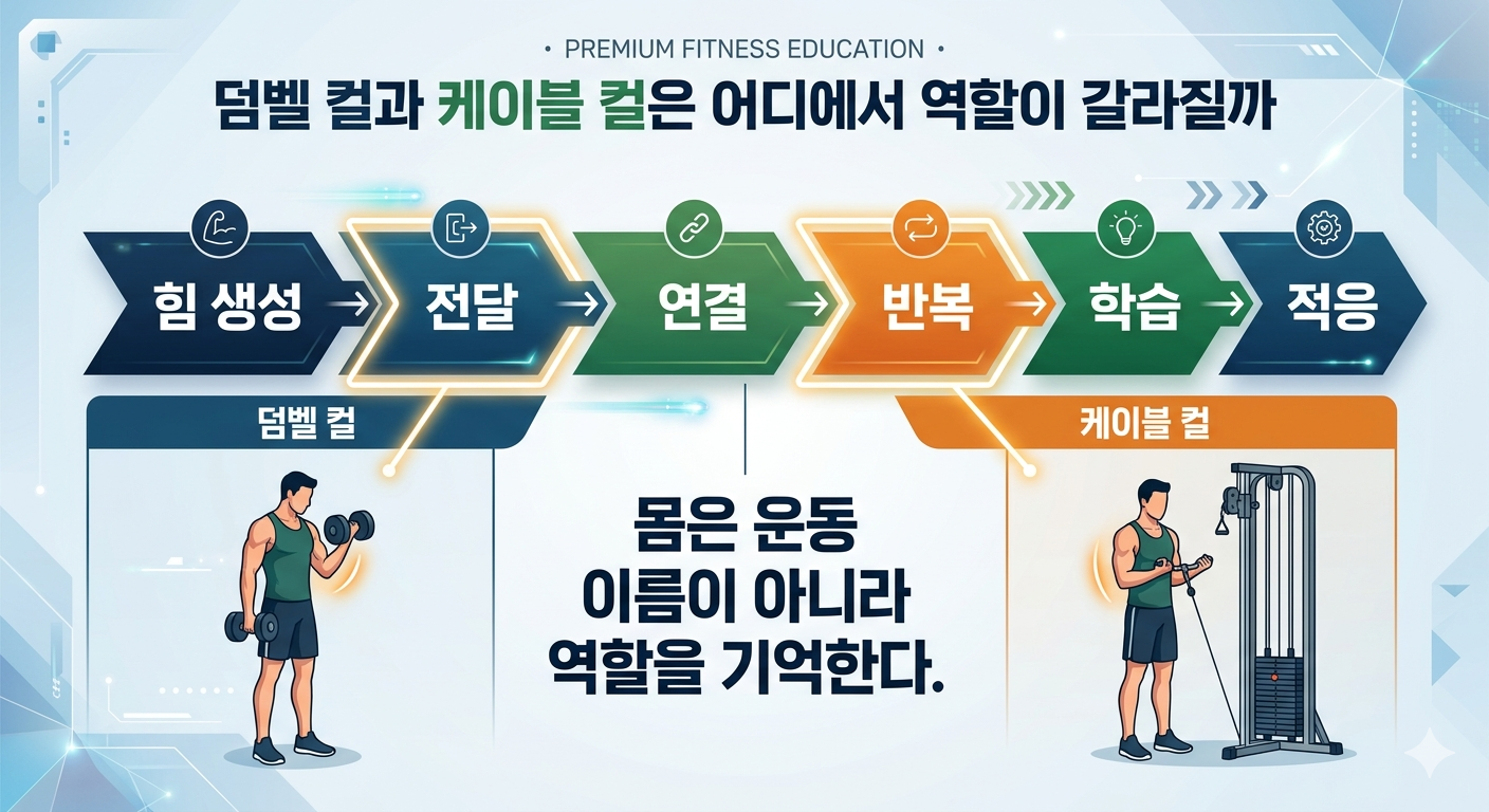 덤벨 컬과 케이블 컬은 어디에서 역할이 갈라질까