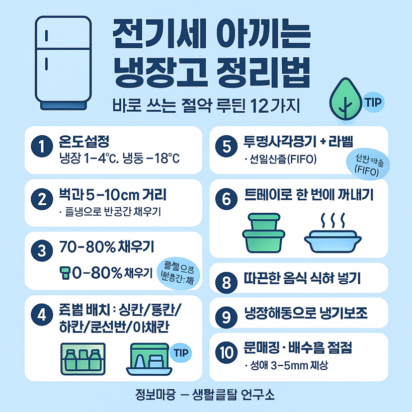 전기세 아끼는 냉장고 정리법