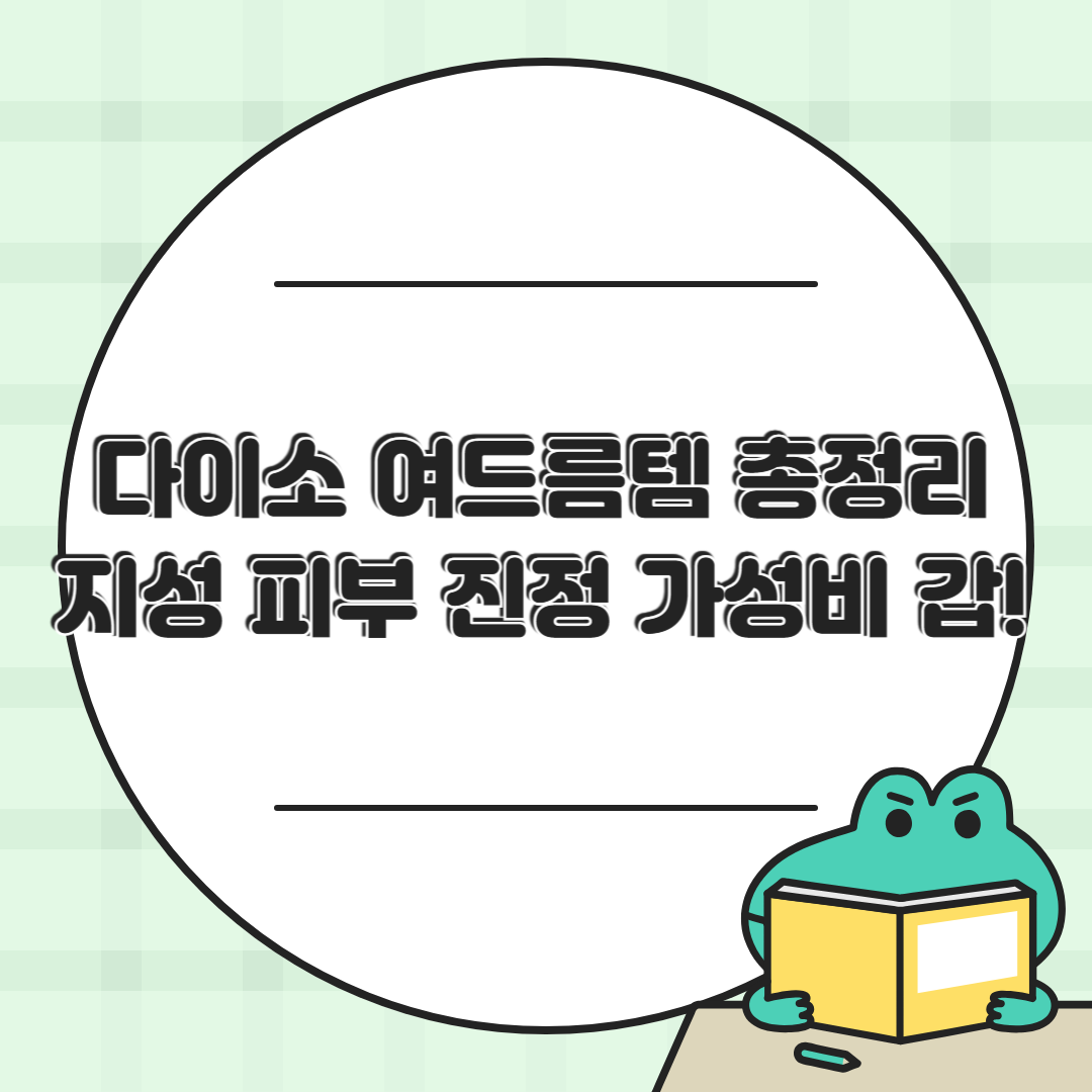 지성 피부 필수템! 다이소에서 찾은 여드름 진정 추천템