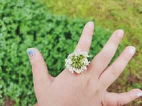 손가락에-시계풀-반지를끼고-좋아하는-모습