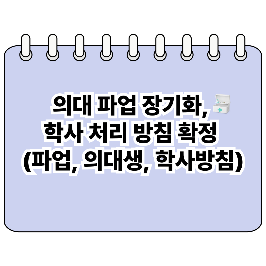 의대 파업 장기화, 학사 처리 방침 확정 (파업, 의대생, 학사방침) 포스터