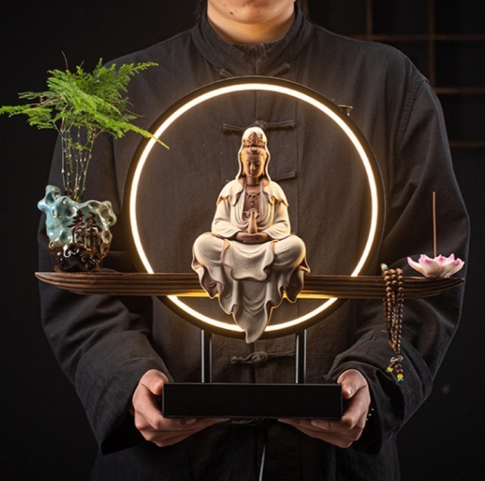 LED 천수관음 미니 불상 관세음보살상 불교 부처상