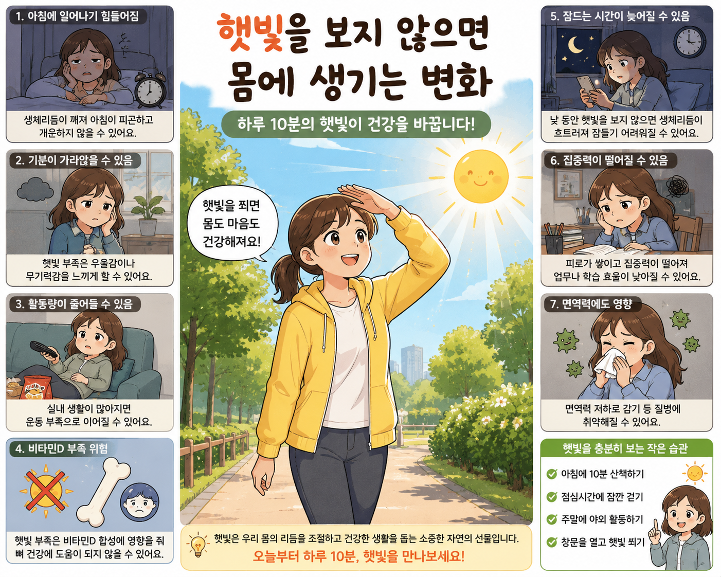 햇빛을 보지 않으면 몸에 생기는 변화, 생각보다 중요한 햇빛의 역할