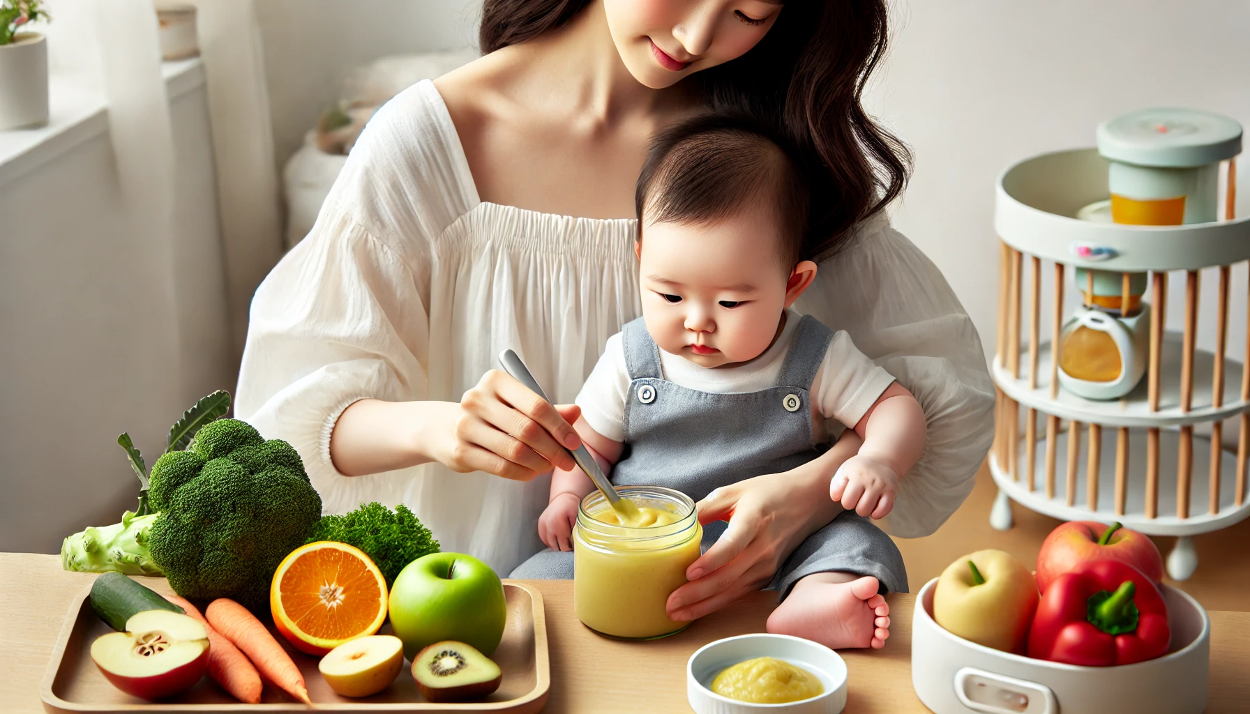 갓난아이 이유식 만들기