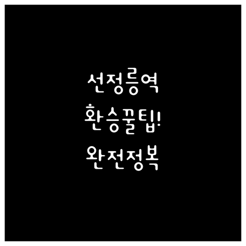 선정릉역 빠른 환승 통로 이용법과 주..