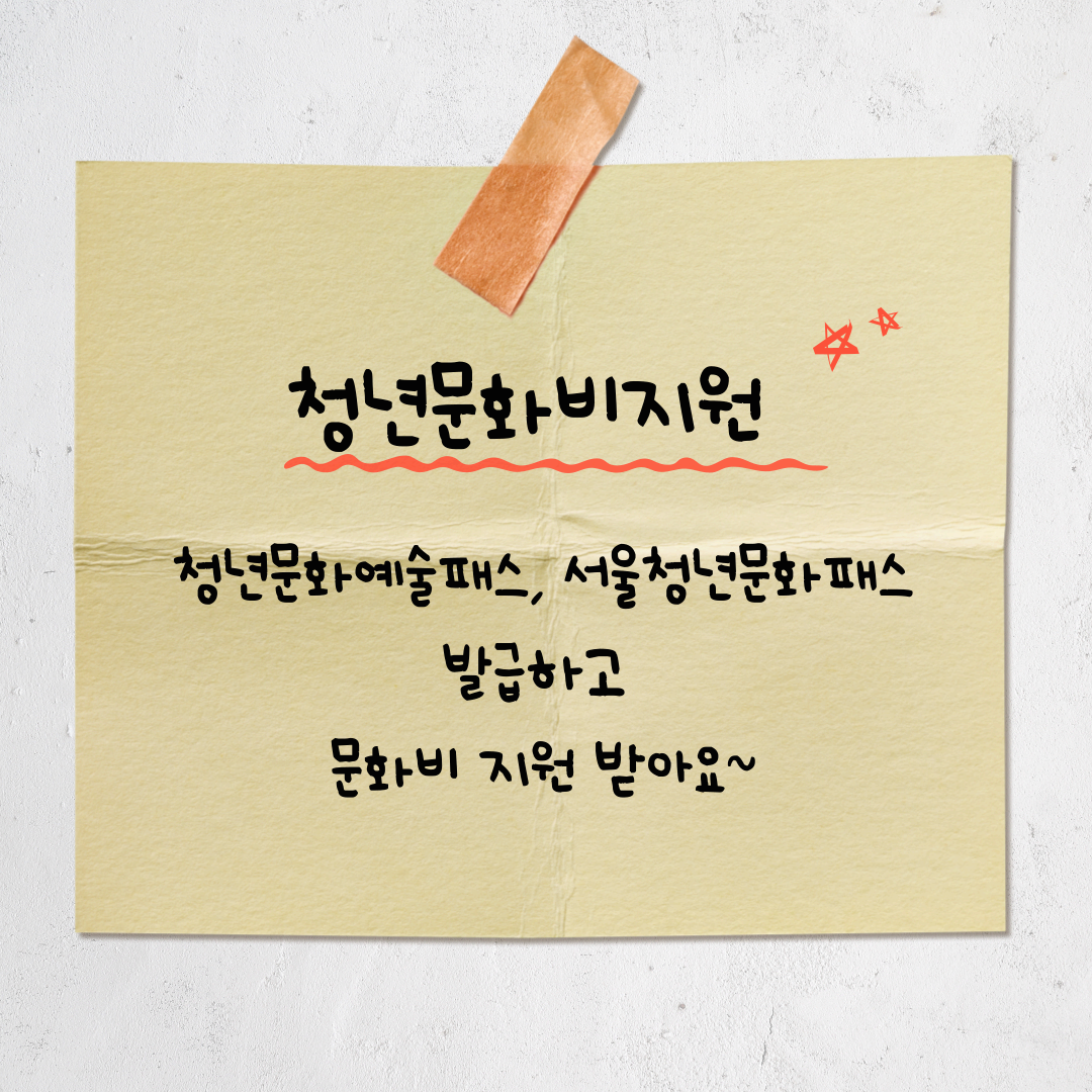 청년 문화비 지원 총정리(청년문화예술패스, 서울청년문화패스)