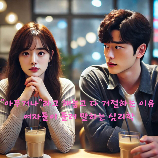 여자 돌려 말하는 심리

아무거나 심리학

연애 대화 갈등

남녀 소통 차이

데이트 메뉴 고르기

간접 화법 심리

연애 커뮤니케이션 팁

여자 말투 해석

심리학으로 보는 연애

MZ세대 연애 심리