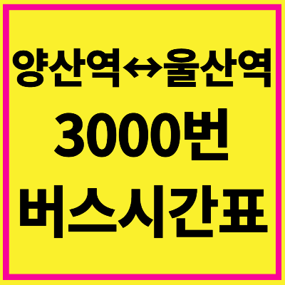 양산 3000번 버스 시간표