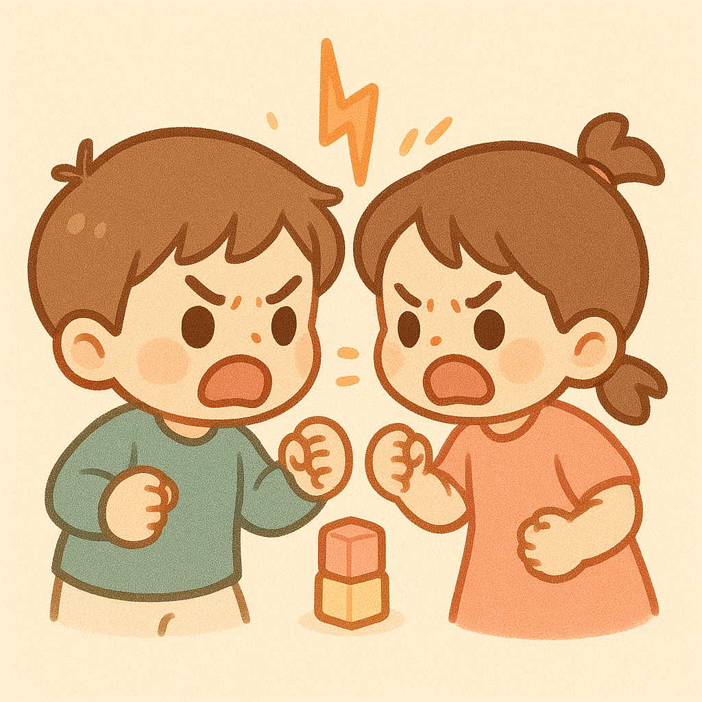 또래와 다투는 아이의 모습