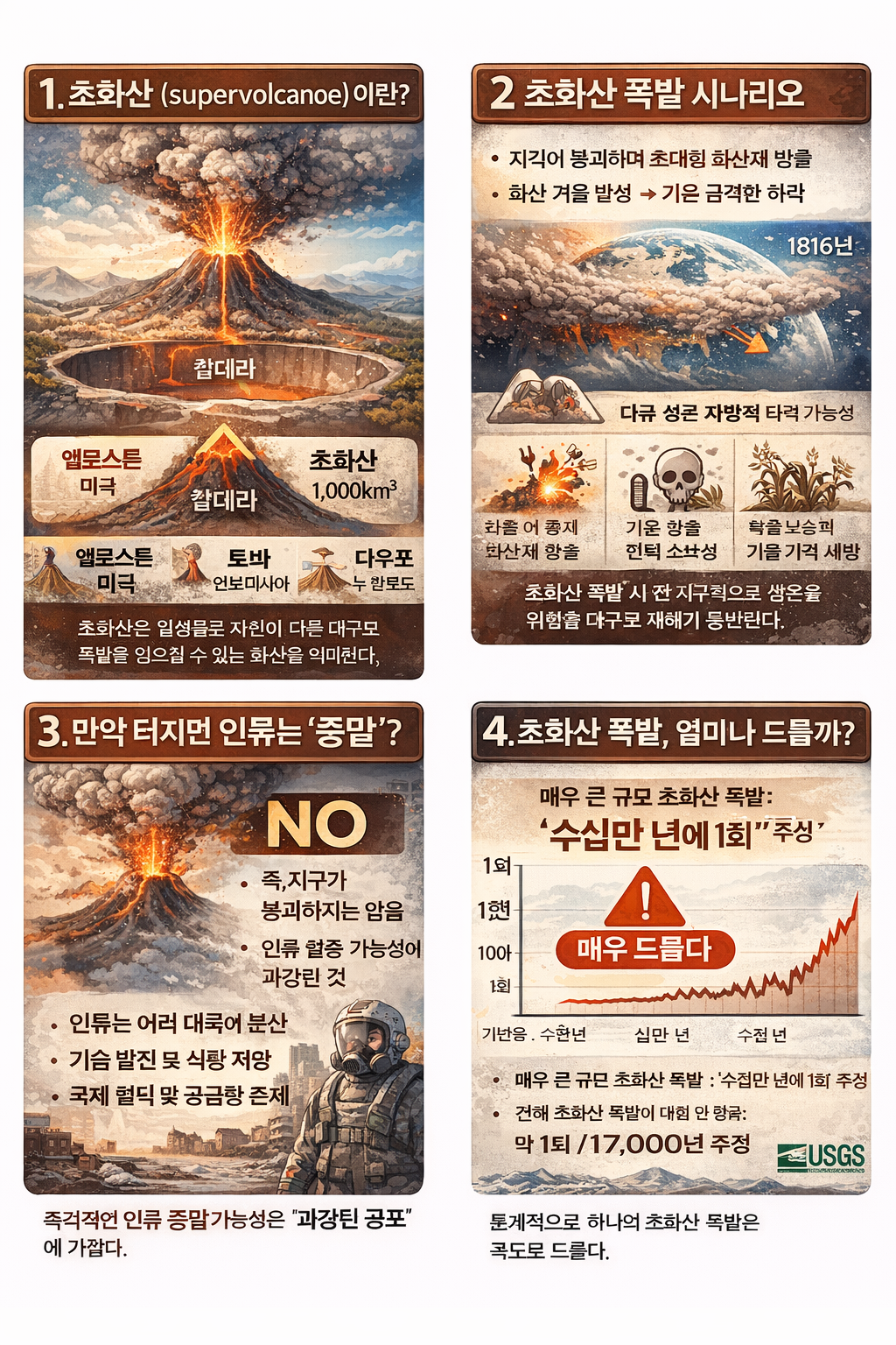 초화산은 얼마나 위험할까 인류 멸망설의 진실