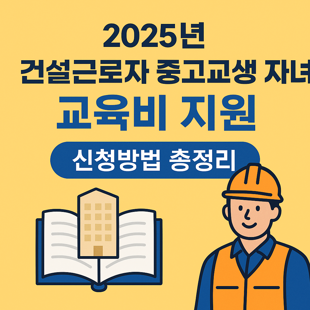 2025년 건설근로자 중고교생 자녀 교육비 지원