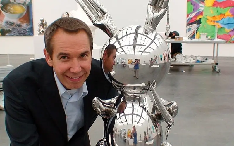 US pop artist Jeff Koons with one of his quirky sculptures called ‘Rabbit’. (AFP pic)