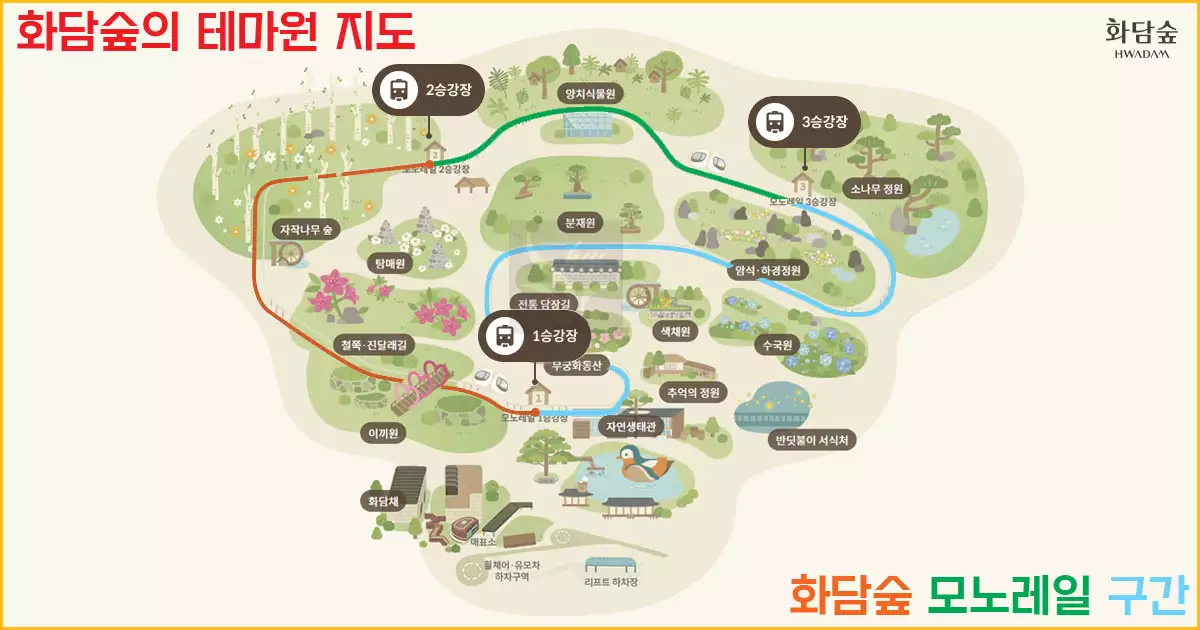 화담숲 테마원과 모노레일 구간