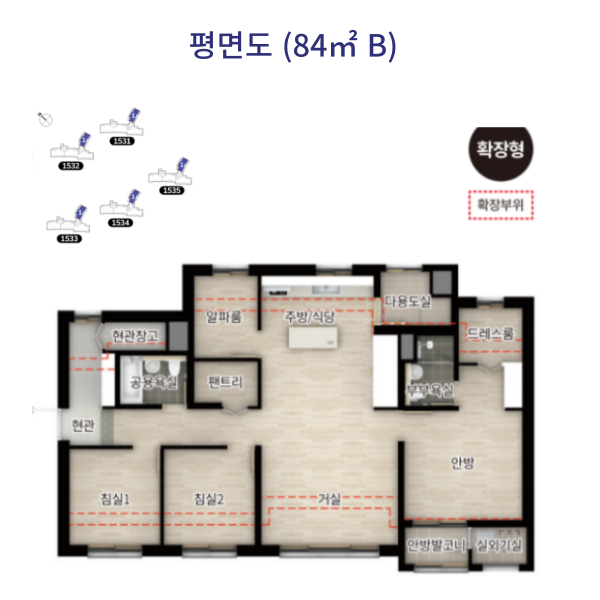 평택 고덕 예미지 평면도 84B