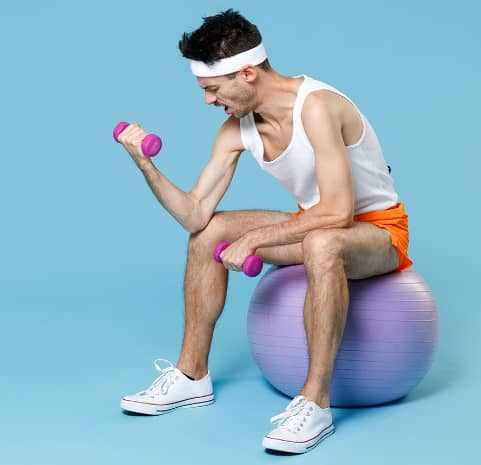 저중량 고반복 운동 하는 모습