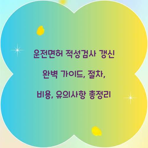 운전면허 적성검사 갱신