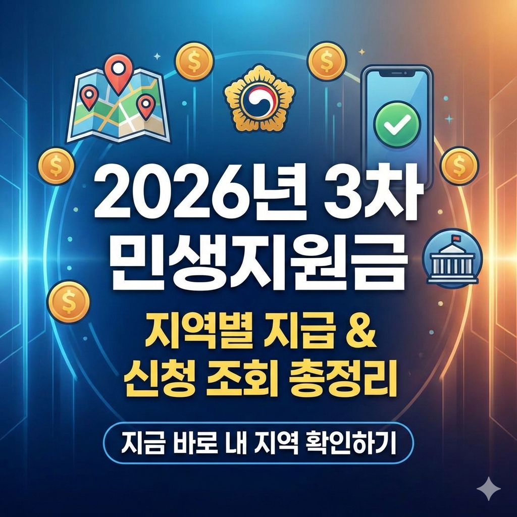 2026년 3차 민생지원금 지역별 지급 여부와 신청 기간 조회 총정리