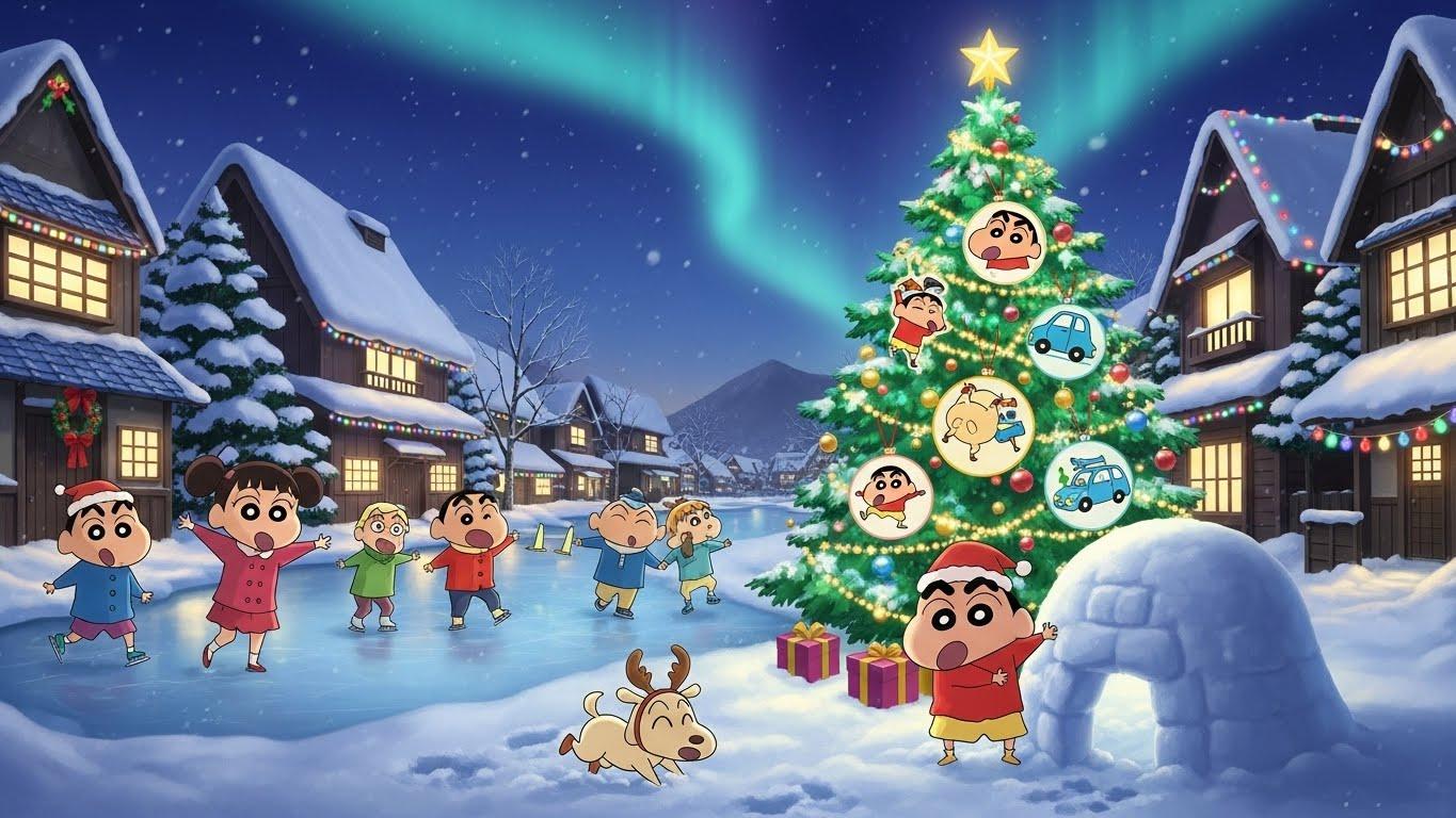 크리스마스 짱구 배경