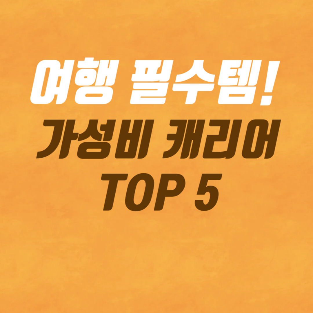 최고 가성비 여행용 캐리어 TOP 5