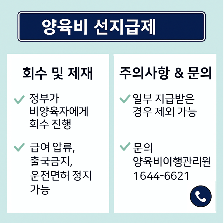 양육비 선지급제 주의사황 관련 이미지