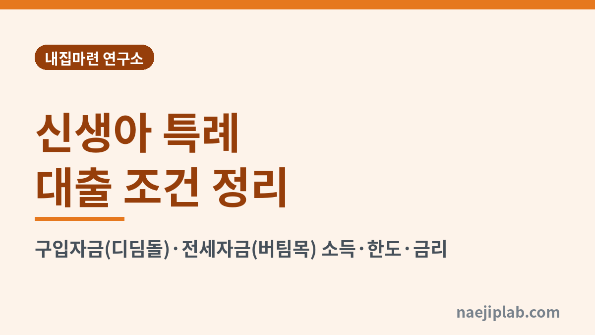 신생아 특례 대출 조건 정리 대표 이미지