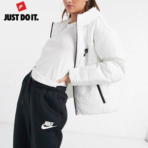 나이키 백 스우시 여성 경량 숏패딩 점퍼 후드 자켓