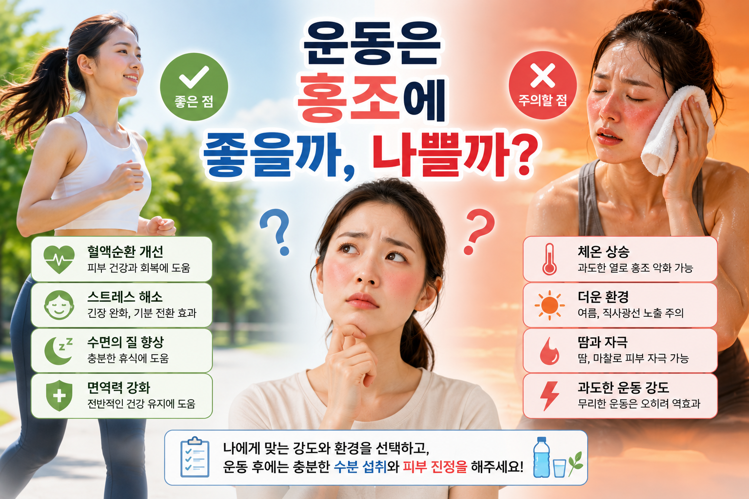 운동은 홍조에 좋을까, 나쁠까?