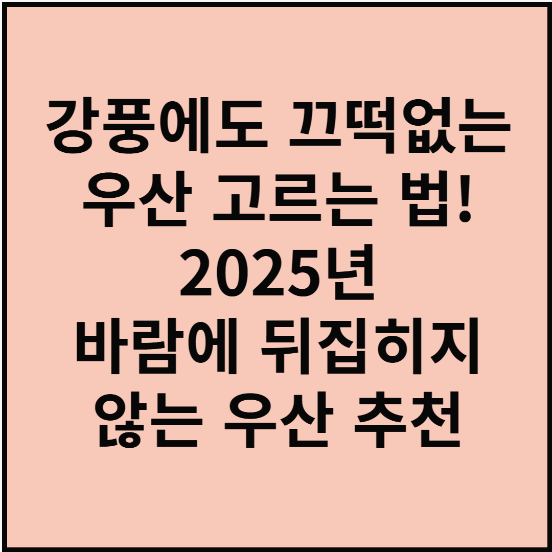 강풍에도 끄떡없는 우산 고르는 법! 2025년 바람에 뒤집히지 않는 우산 추천