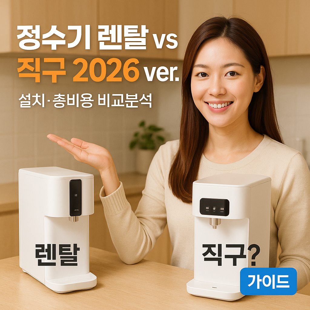 정수기 렌탈 vs 직구 2026 ver. | 설치·총비용 비교분석