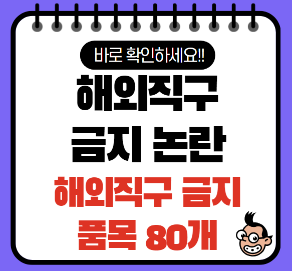 해외직구 금지 논란, 해외직구 금지품목 80개 총정리!