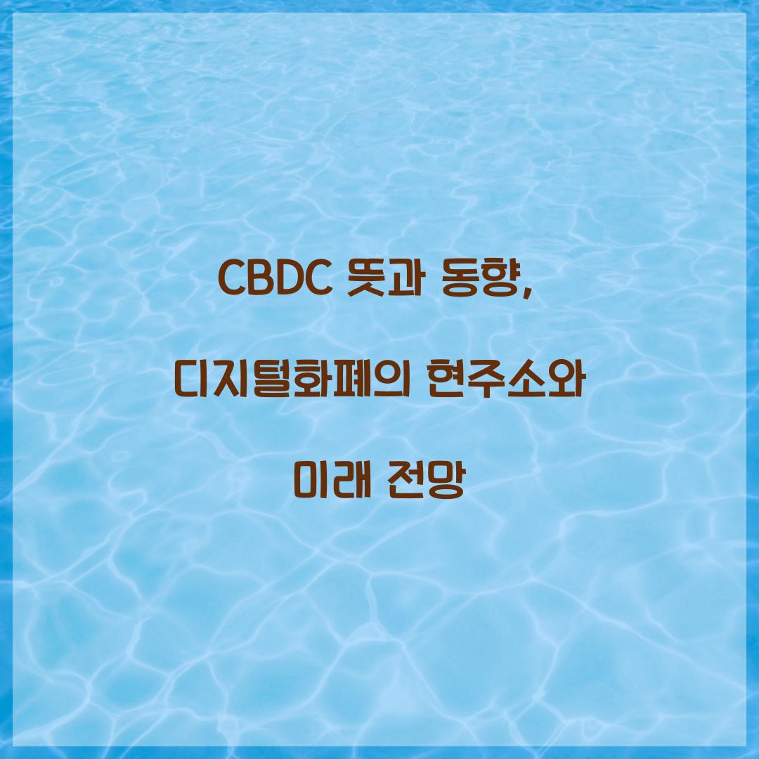 CBDC 뜻과 동향