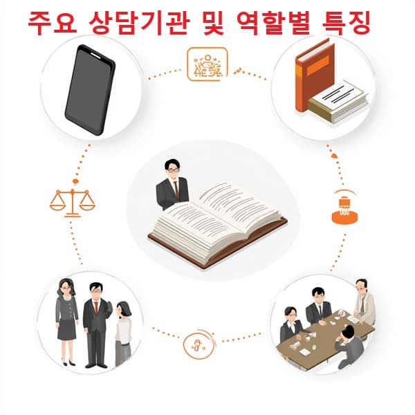 가압류·차압 대응을 위한 주요 상담기관 비교 인포그래픽