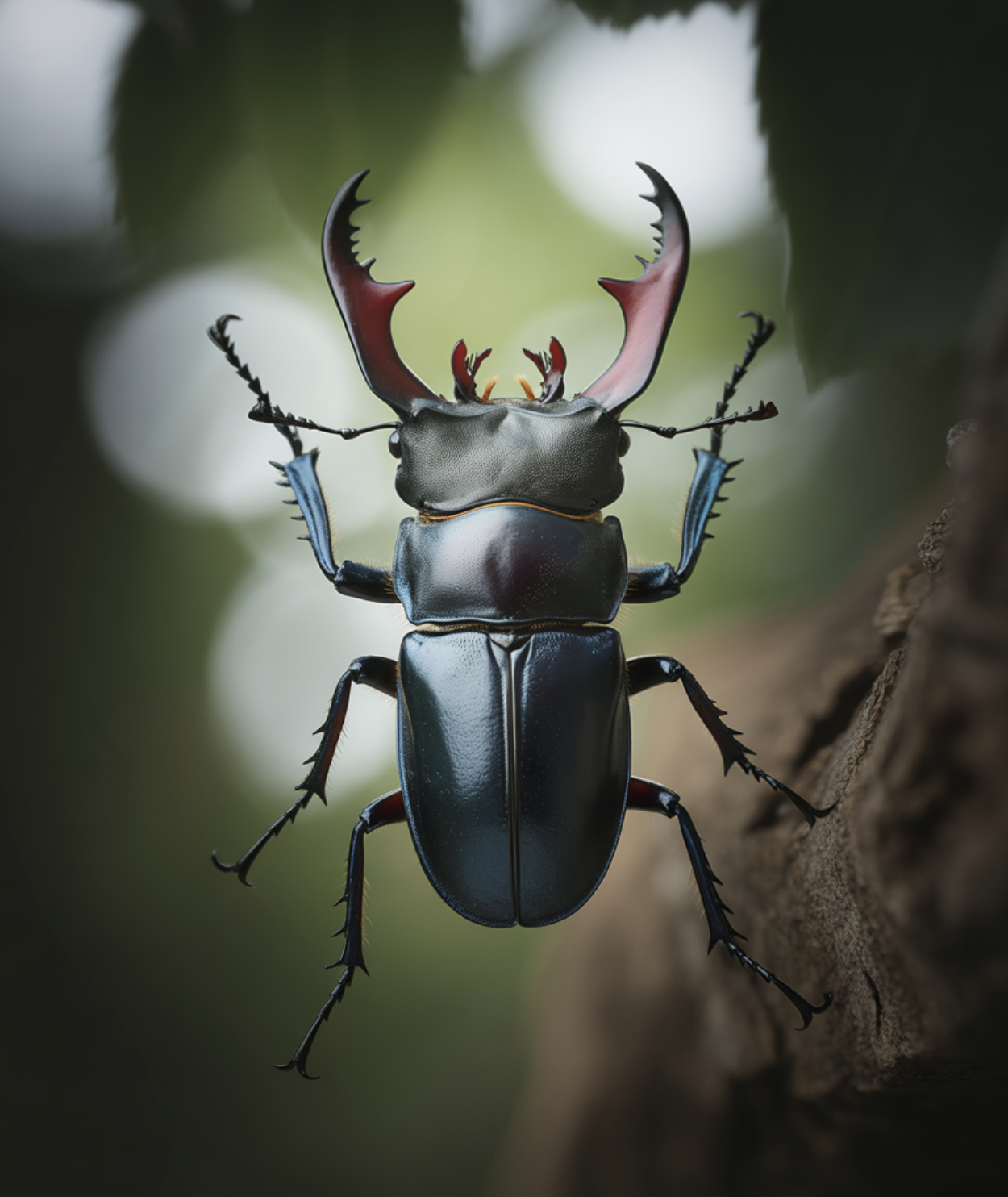'붉은 다리'의 작은 무사, 홍다리사슴벌레